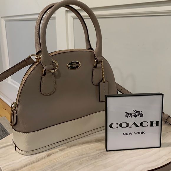 Coach Handbags - Coach Mini Cora Domed Leather Satchel Gray Birch Color Bag